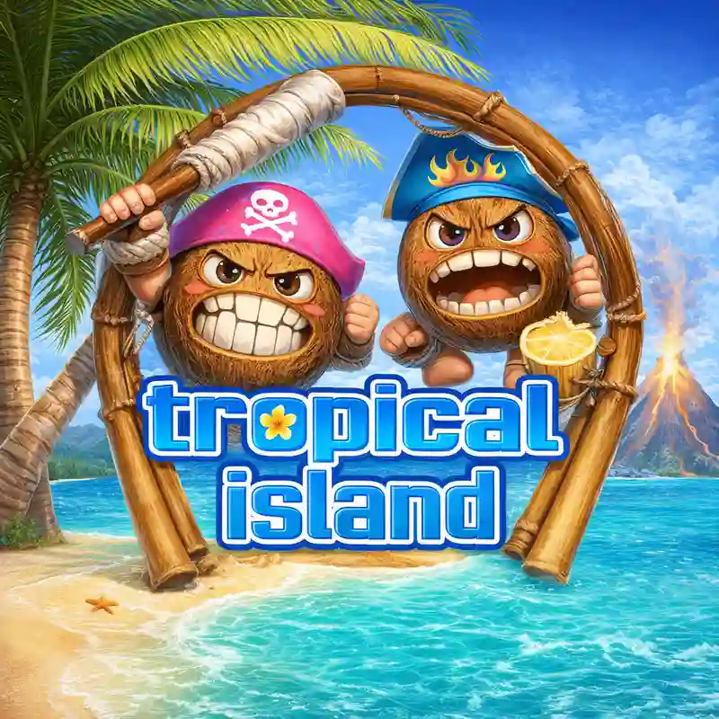 New Tropical Island Slot Game Logo